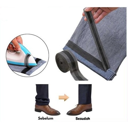 Lem Jeans Pemendek Celana Tanpa Jahit Lem Perekat Celana 1M Pemendek Celana Manual | Time