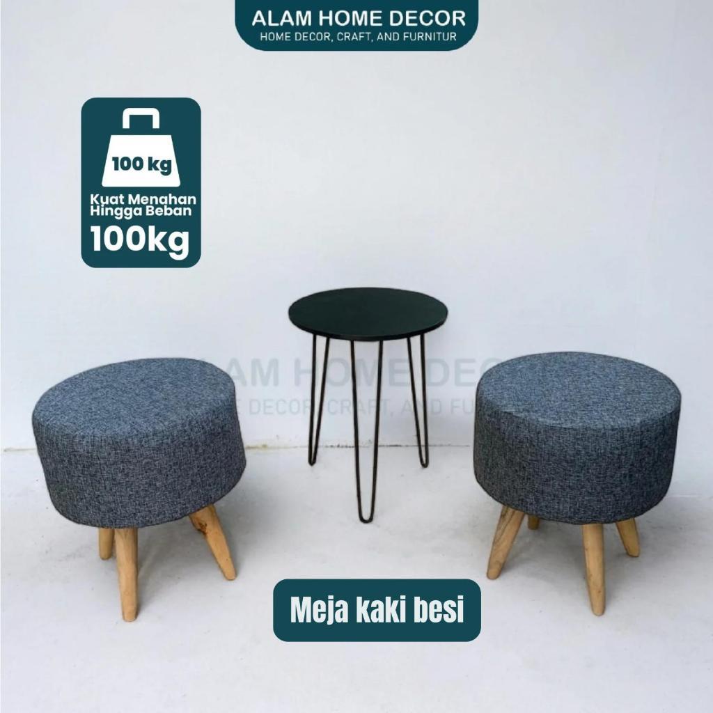 Sofa Stool Bulat 1 Set Stool Kancing Stool Polos Stool Minimalis Stool Kimmy Kursi Kursi Rias