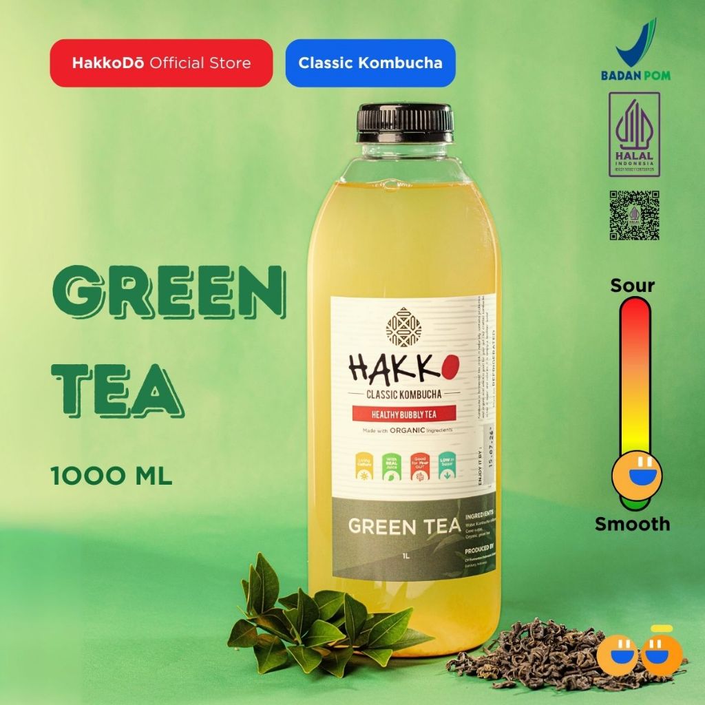 

Hakko Kombucha Original Green Tea/ Teh Hijau 1L Healthy Bubbly Tea