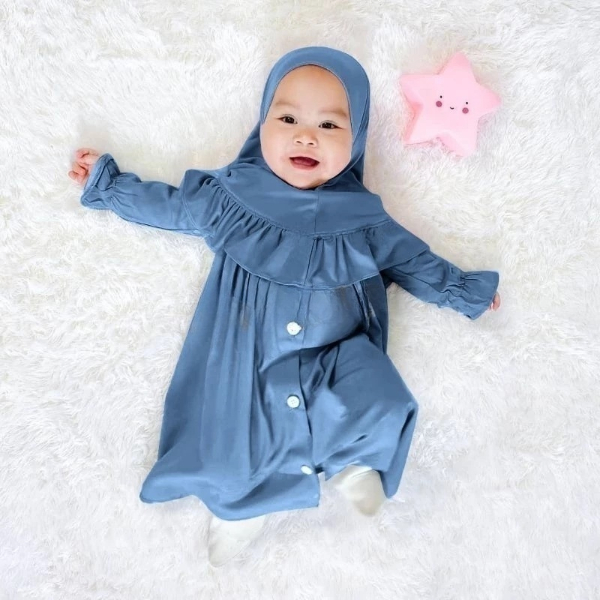 Gamis Bayi Perempuan 0 6 bulan Set Muslim Anak