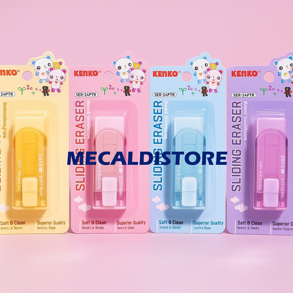 

(1 PCS) PENGHAPUS CUTTER PENGHAPUS DORONG SLIDING ERASER KENKO SER-24PTR WARNA PASTEL