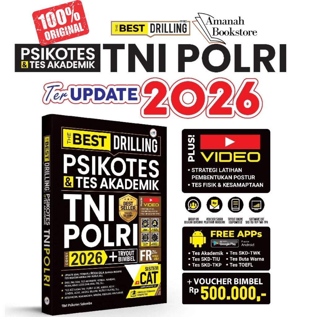 BUKU THE BEST DRILLING PSIKOTES TNI POLRI 2026 dan TES AKADEMIK TNI POLRI 2026 PSIKOTES TNI POLRI