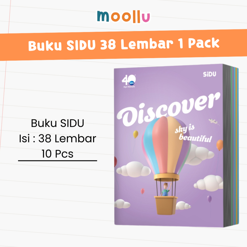 

SIDU Buku Tulis Anak Sekolah 38 Lembar 1 Pack Sinar Dunia Isi 12 Buku