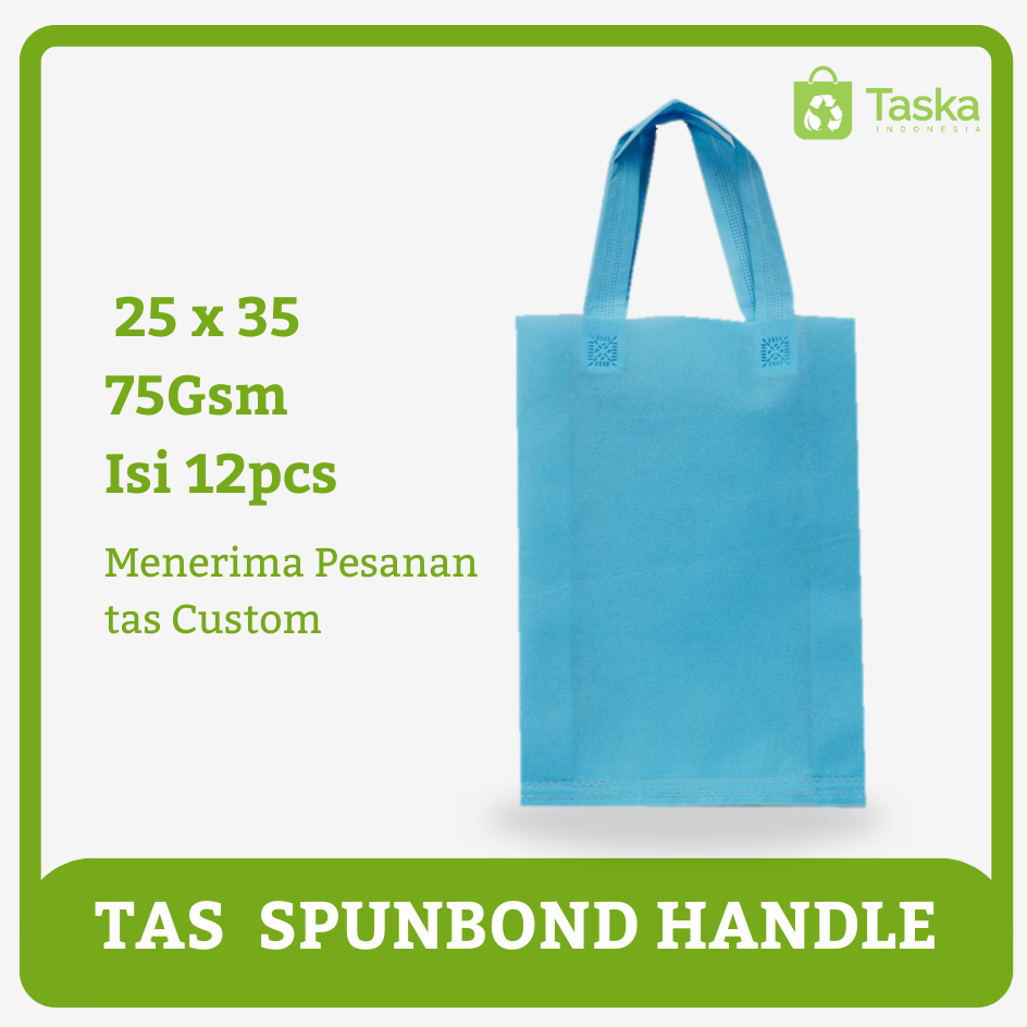 

Taska - Tas Kain Spunbond Handle 25x35 Warna Biru Muda Harga Satuan Grosir Goodiebag Seminar