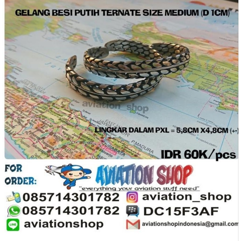 GELANG BESI PUTIH TERNATE SIZE MEDIUM