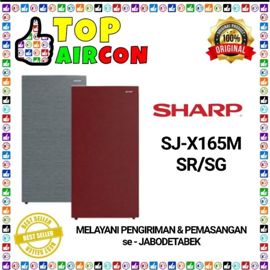 Kulkas SHARP SJ -X165-SR/SG refrigerator lemari es garansi resmi