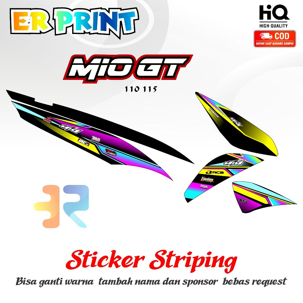 Striping Mio GT 110 115 Sticker 1 Full Set Kanan Kiri Variasi  Desain Racing