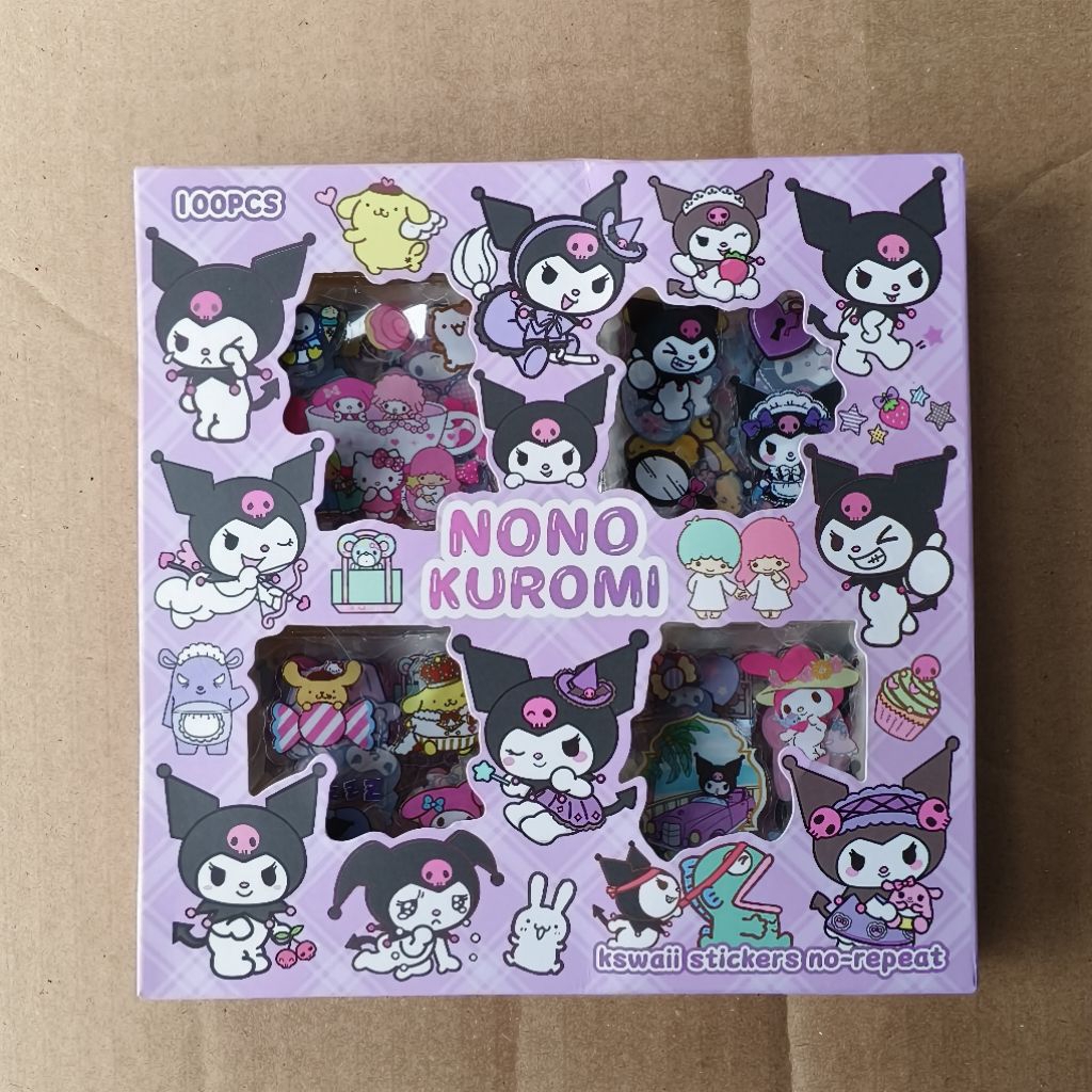 

Stiker KUROMI & My Melody & Cinnamoroll ( isi + - 96 Pcs)