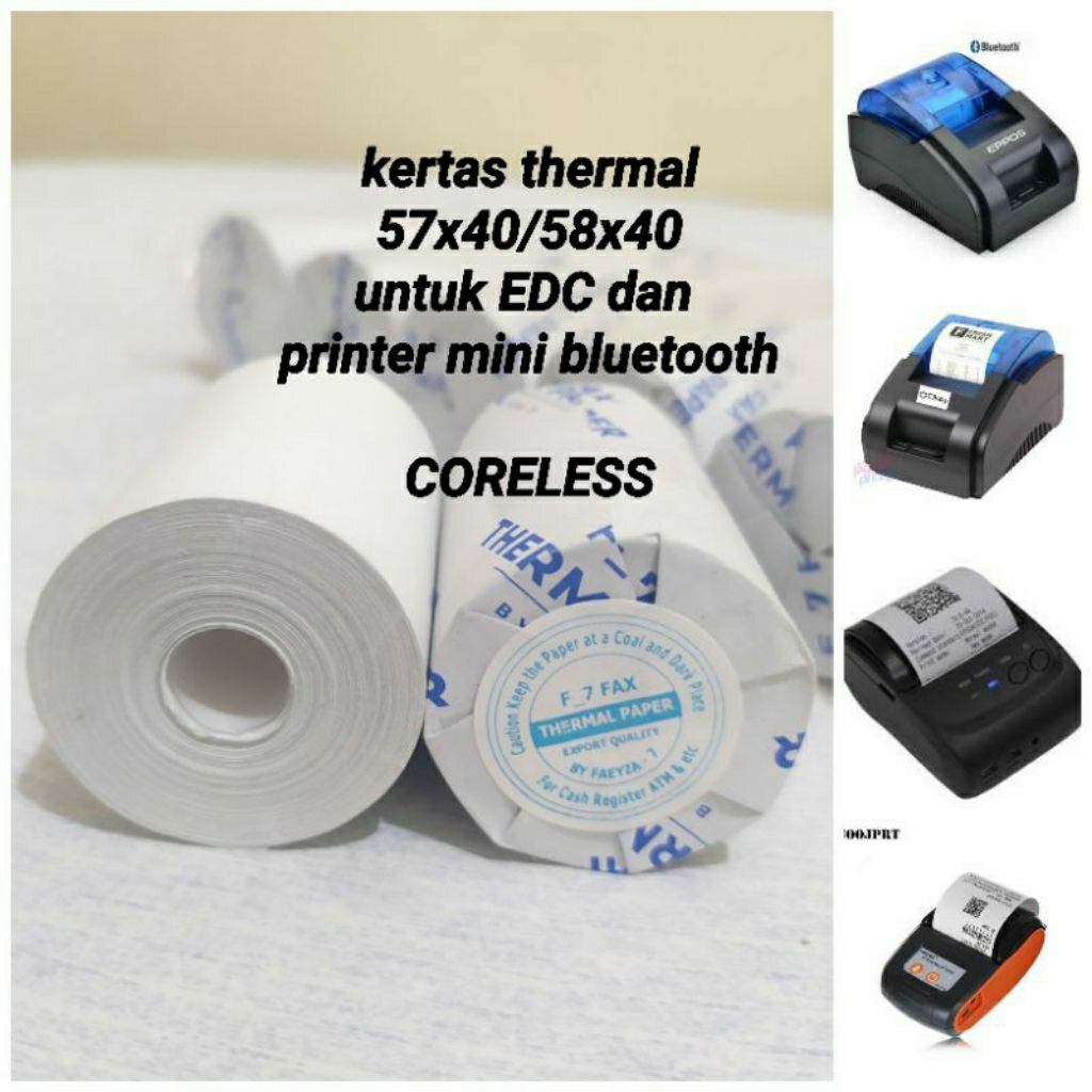 

Kertas thermal polos 57x40 untuk mesin printer bluetooth EDC