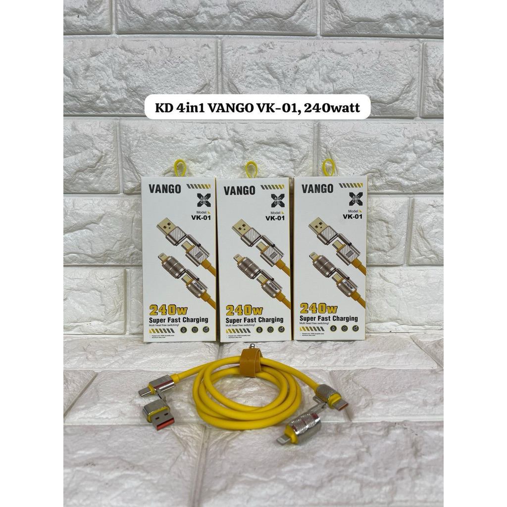 Kabel Data Charger 4 in 1 VK-01 240W Fast Charging Casan Cepat Type C dan IOS