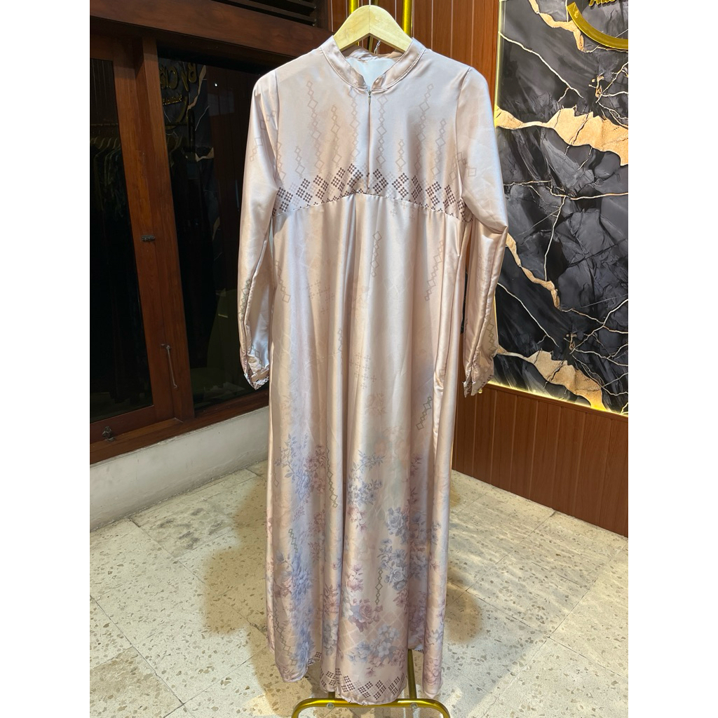 gamis silmy bahan satin silk busui fit jumbo
