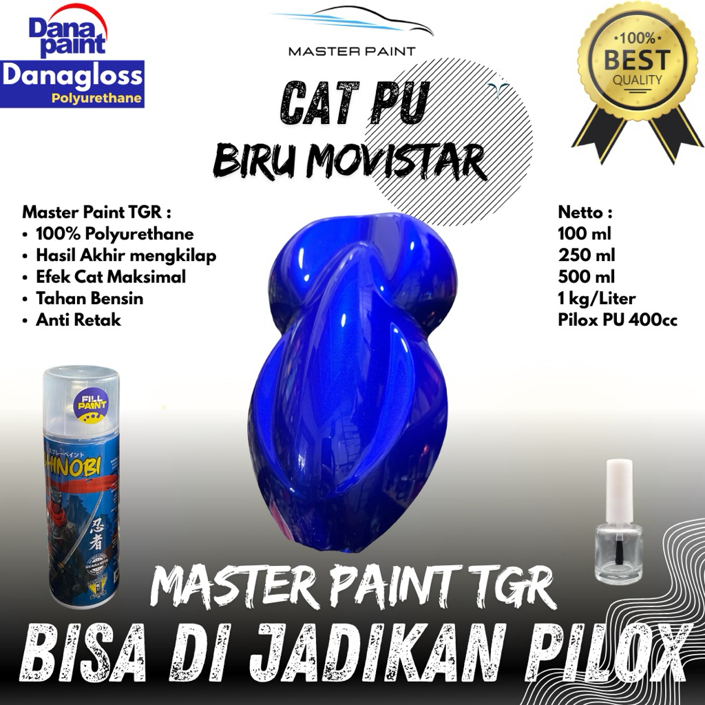 ( BISA DIJADIKAN PILOX ) Cat PU Biru Movistar | Cat Biru Blue Movistar Original