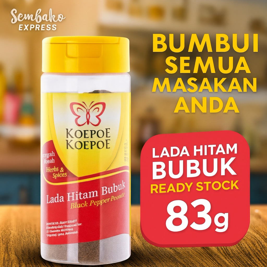 

Koepoe Koepoe Lada Hitam Bubuk 83g – Bumbu Dapur Serbaguna, Siap Pakai