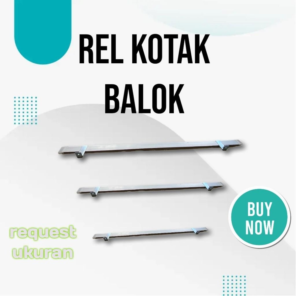 Batang Gorden Vitrase Fullset Tiang Gorden Biasa/Rel Kotak/Balok Alumunium Bisa Request Ukuran 50cm-