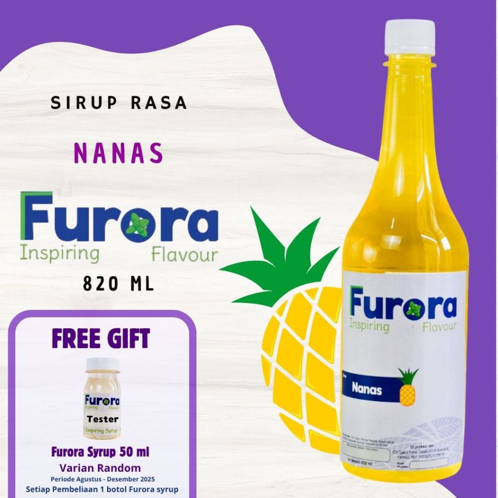 

Sirup Nanas - Furora 820 ml l Sirup Cafe l Pineapple