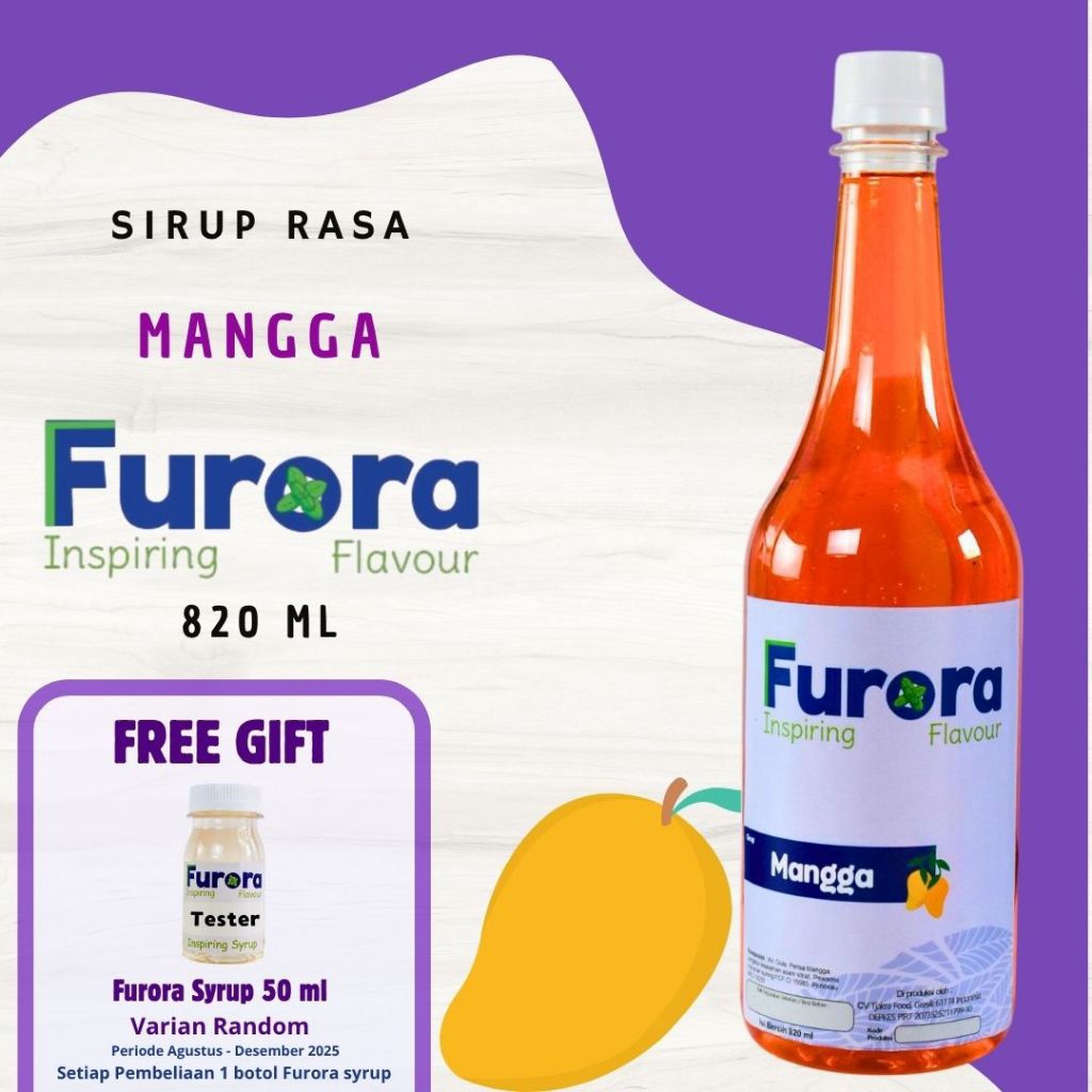

Sirup Mangga 820 ml - Furora Syrup l Sirup Cafe l Mango