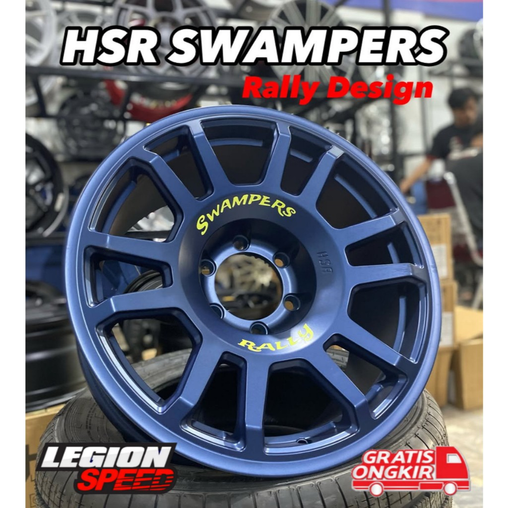 VELG HSR SWAMPERS RING 18 PCD 6X139,7 BLUE UNTUK MOBIL FORD EVEREST HILUX STRADA DLL