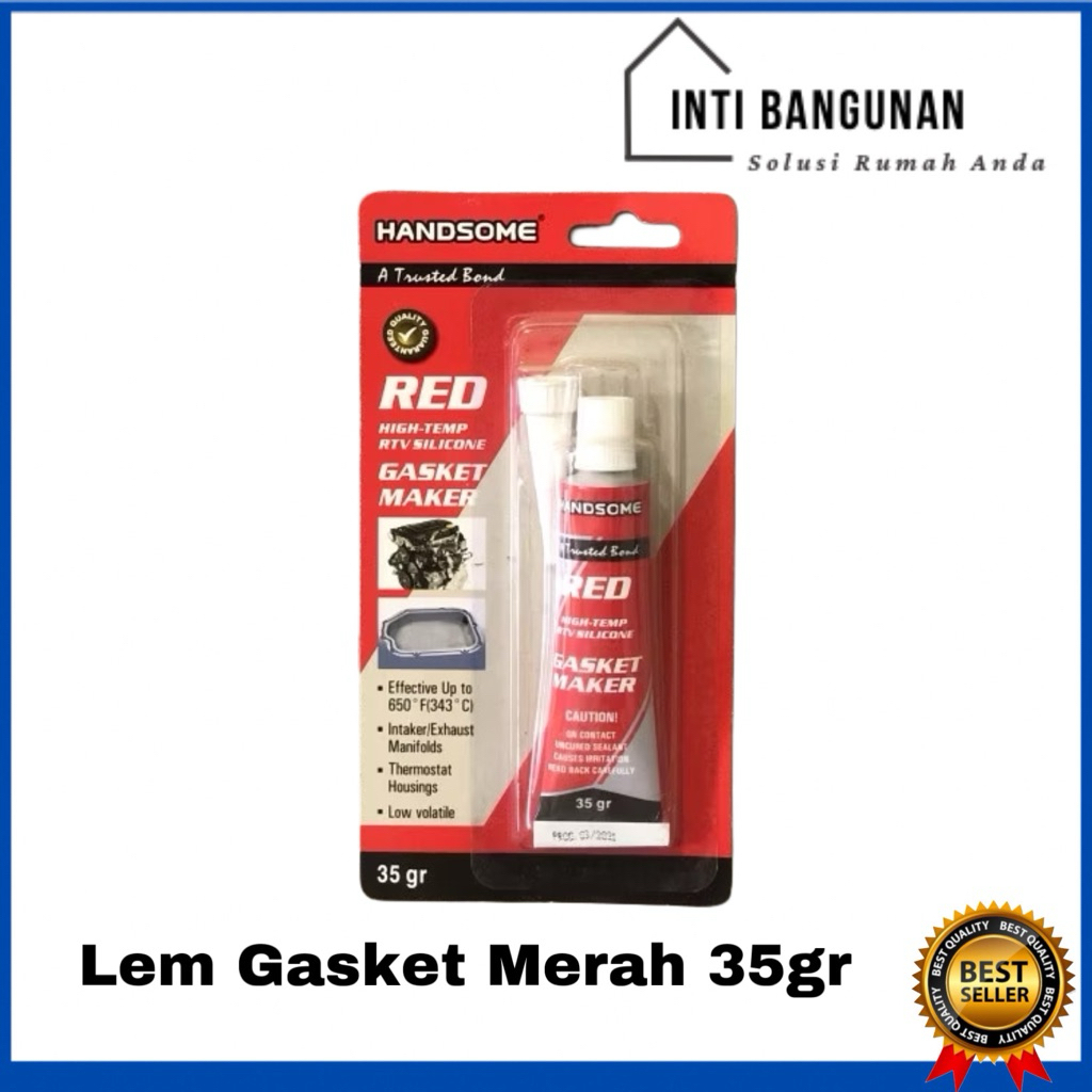 

Lem Gasket Maker Handsome 35gr 35 gram Merah / Red Besar Asli Original