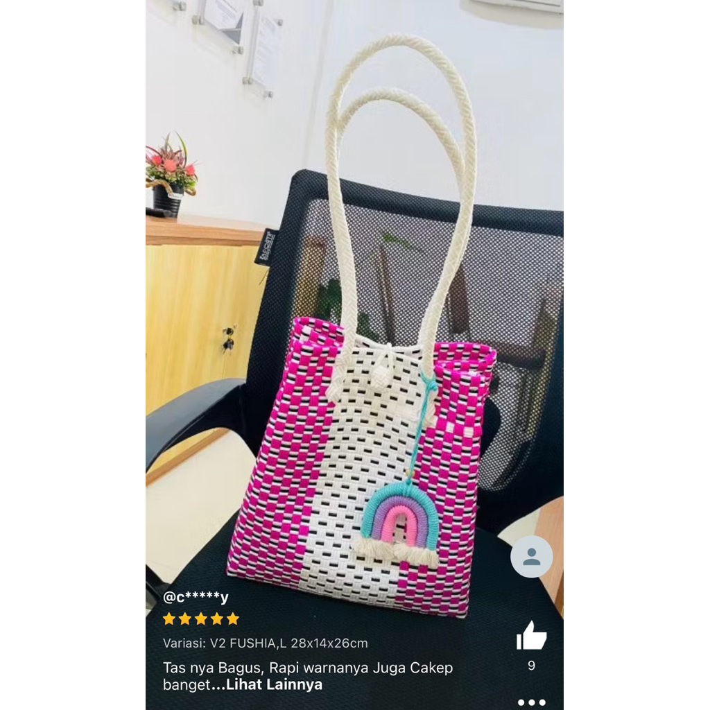 Majid Tas Handmade | Tote Bag Wanita Plastik Anyaman Jali RAHAYU