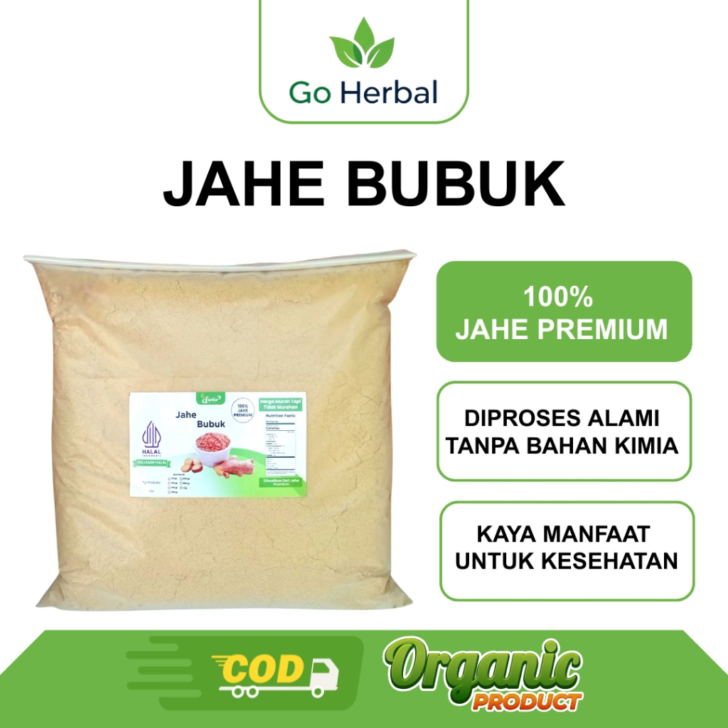 

Jahe Bubuk Alami Organik Jahe Murni 100% Farida Herbal
