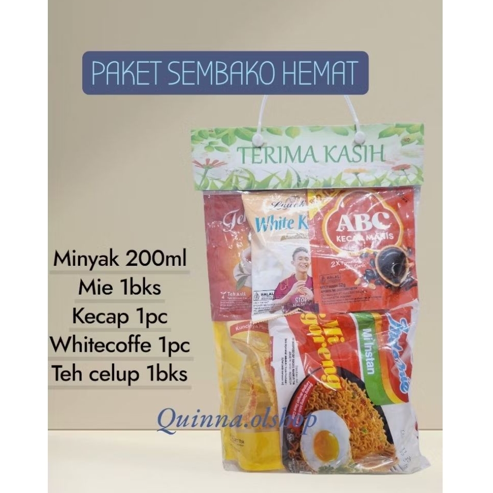 

PAKET SEMBAKO HEMAT UTK BERBAGI/HADIAH/BINGKISAN/HAMPERS.. DLL. (Bs costum Label)