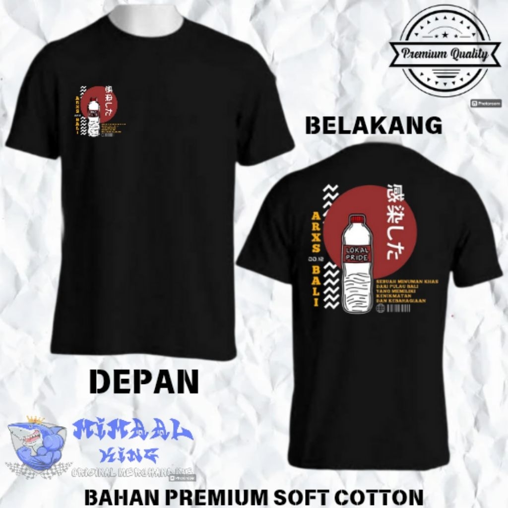 baju kaos distro pria wanita gambar " BALI LOKAL PRIDE "bahan soft cotton adem