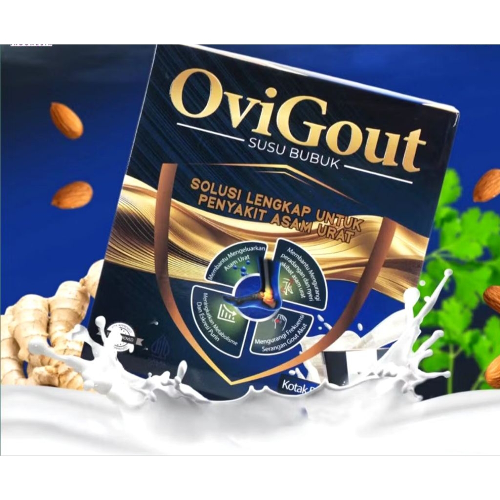 

OVIGOUT 1BOK ISI 12 SACHET MILK SUSU TULANG ASAM URAT KOLESTROL
