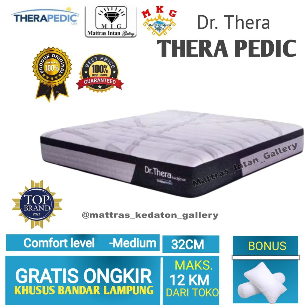 Springbed Thera Pedic Dr. Thera T32cm- kasur spring bed TheraPedic size 160 - 180 bandar lampung mat