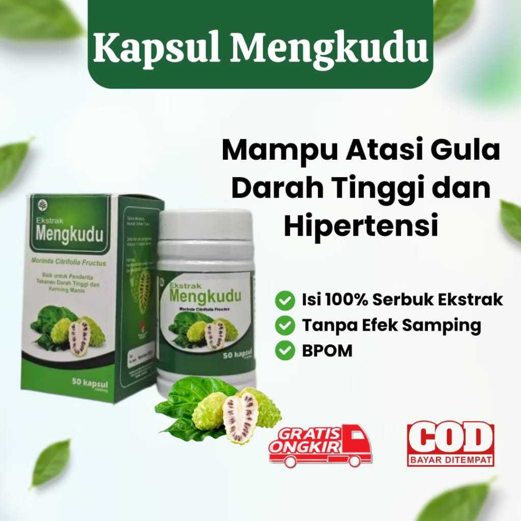Kapsul Ekstrak Mengkudu Pace Noni Herbal Darah Tinggi Diabetes Kanker 50 Kapsul / Kapsul Mengkudu Or
