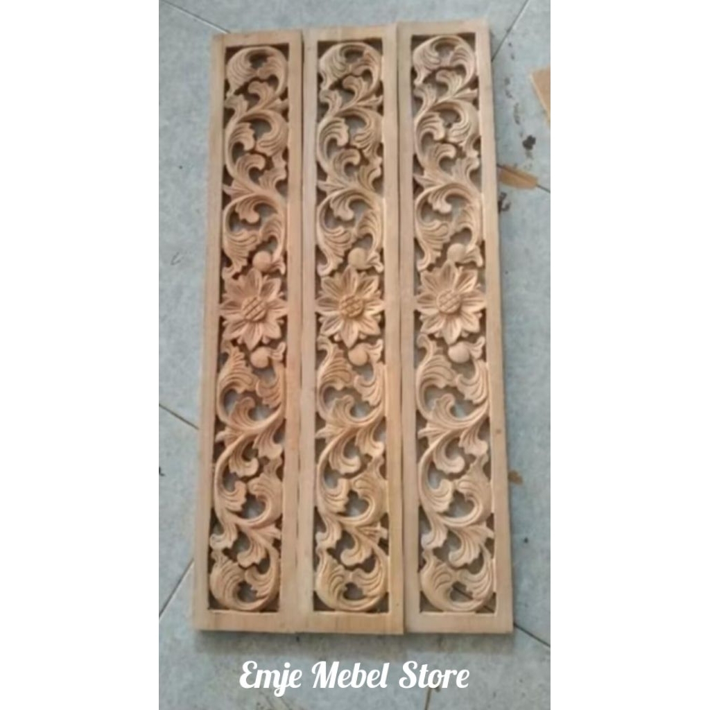 ornamen kayu jati hiasan dinding ukir