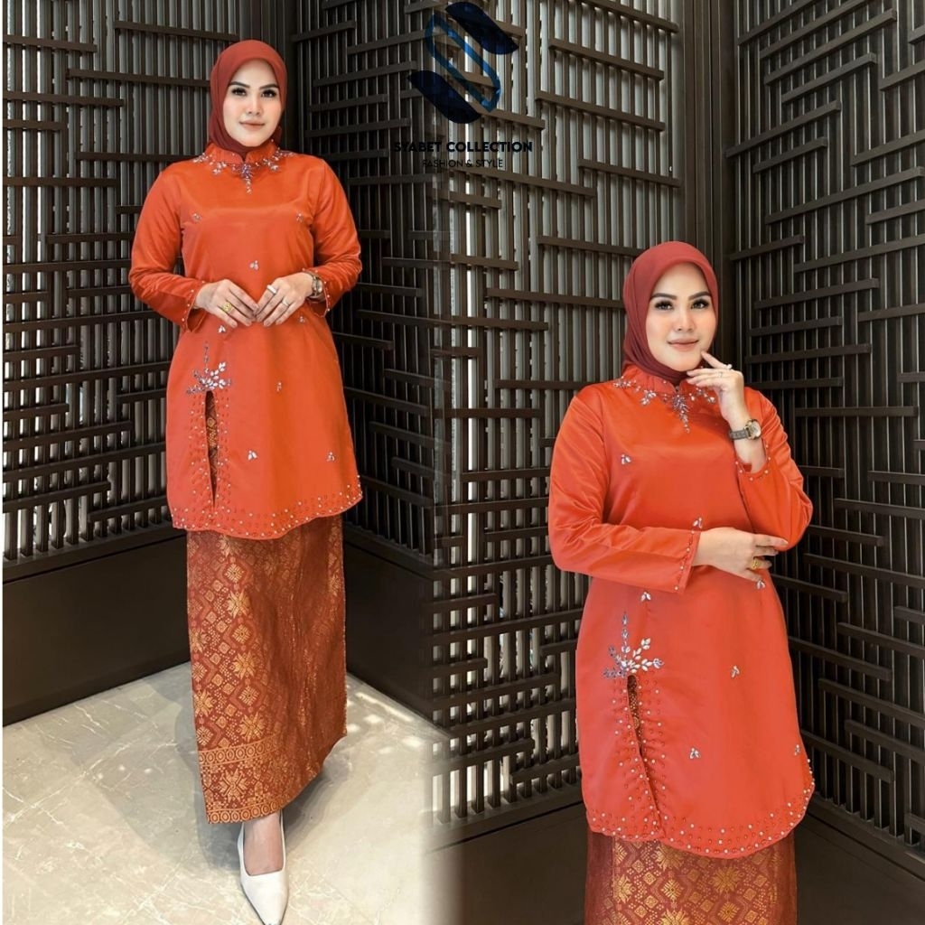 SC>>Kebaya Kurung Payet Manual Terbaru-Tunuk Kurung  Melayu-Payet Mutiara Modern Set Melayu-Kebaya K