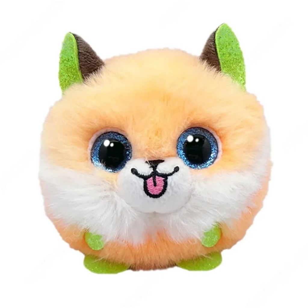 Ty Puffies Ball Boneka Hewan Fox Ty95342 - Oranye