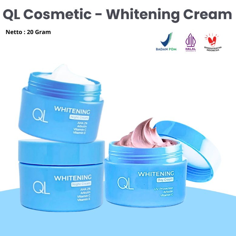 cream memutihkan wajah pagi dan malam QL Cosmetic 20gr