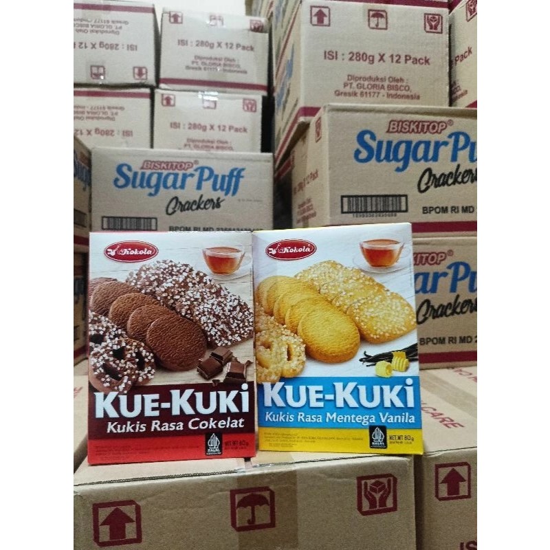 

Kokola Kue Kuki Kuki 80gr 1 Karton Isi 24 Rasa Cokelat Dan Vanilla