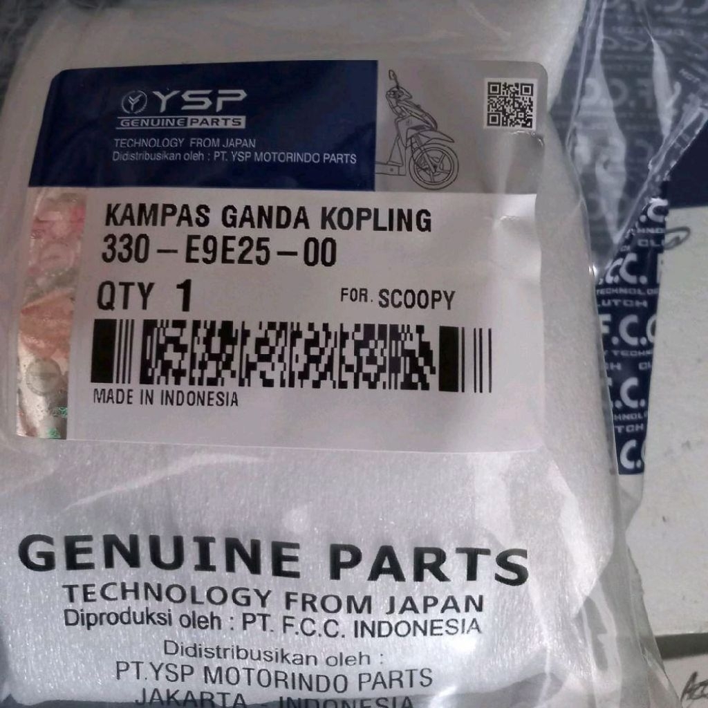 Kampas Ganda only SCOOPY / K16. ORGINALI YSP FCC