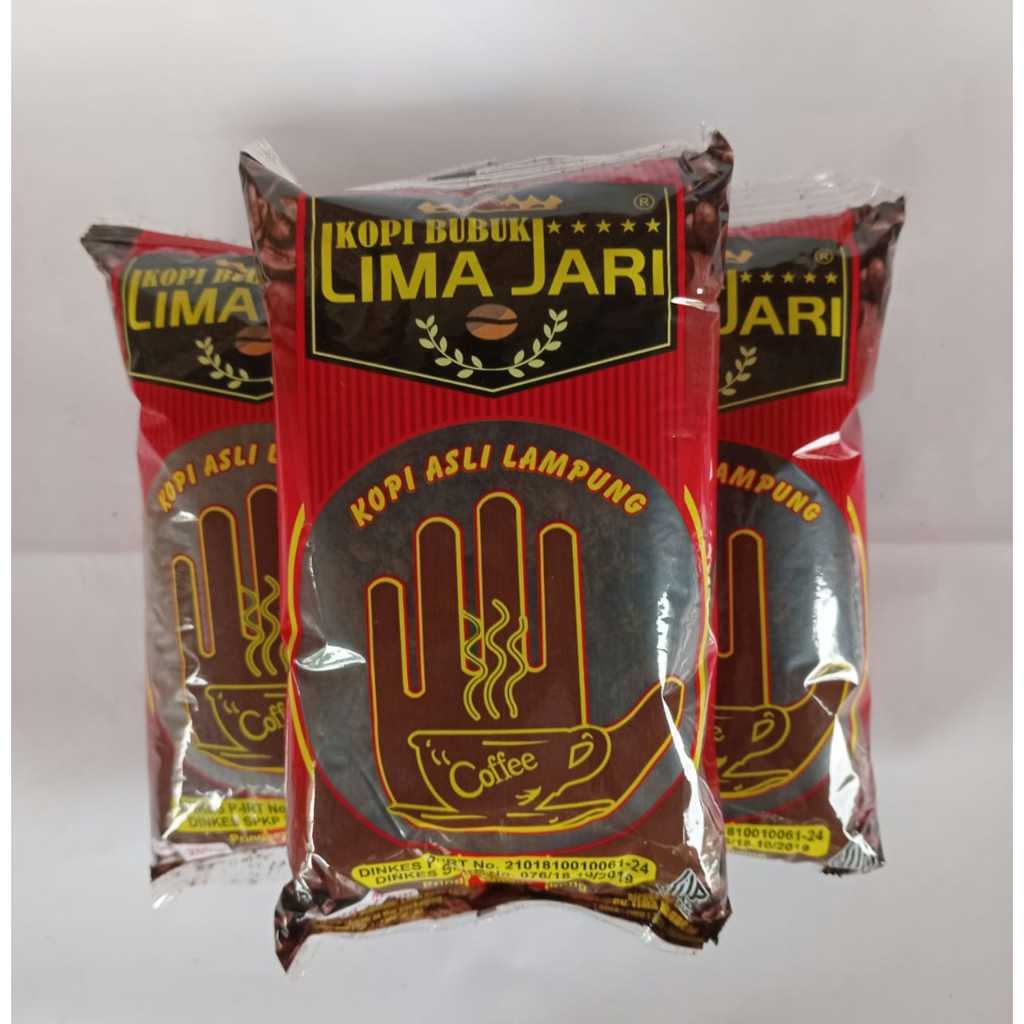 

Kopi Bubuk Lima Jari, Kopi Robusta Asli Lampung, Kemasan 100gr