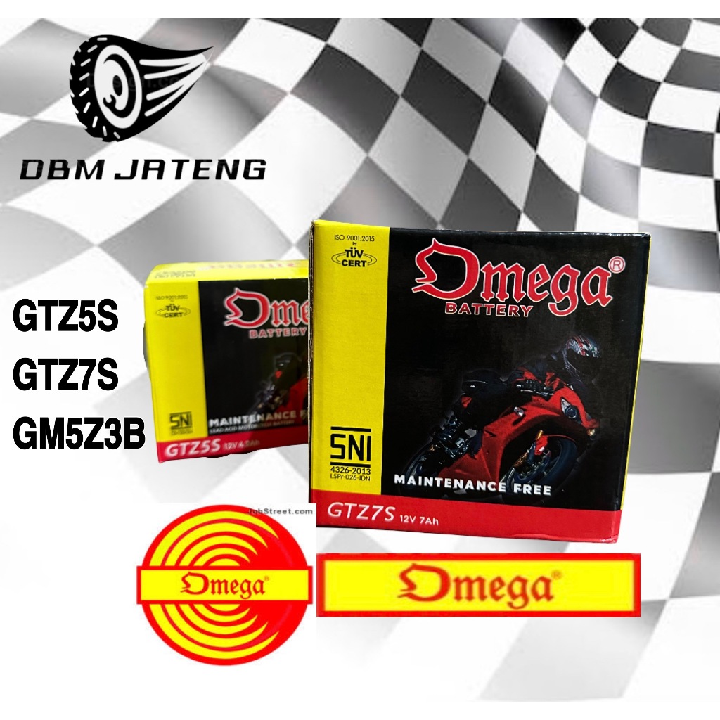 100% ORIGINAL & BARU AKI OMEGA ACCU UKURAN TIPE GTZ5S FU GRAND GTZ7S GM5Z3B GT6A HARGA GROSIR KERING