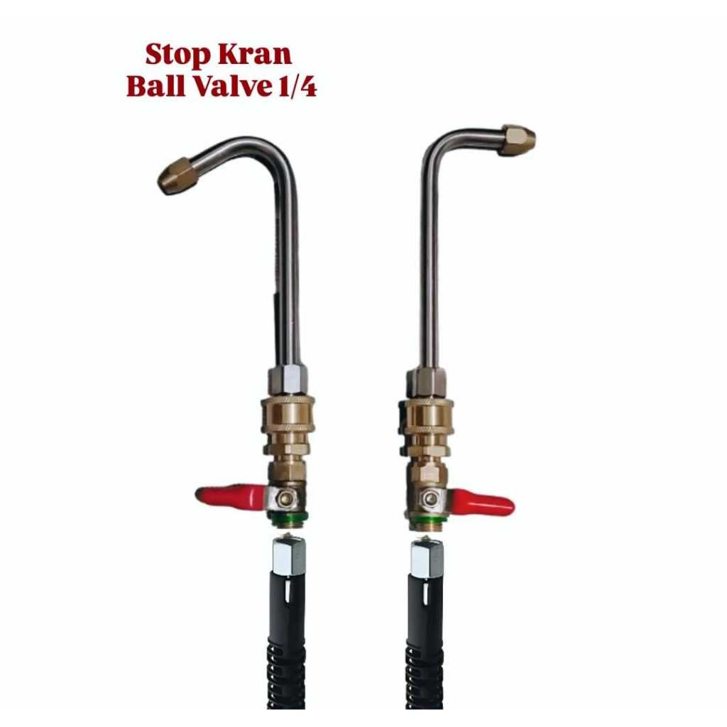 Stop Kran Ball Valve 1/4  Drat Luar x Drat Dalam