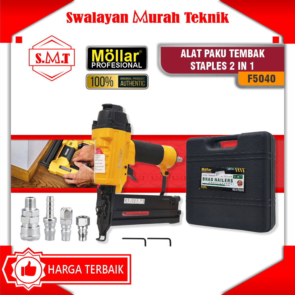 

Air Nailer Stapler 2in1 MOLLAR F5040 Paku Staples Tembak Angin F50