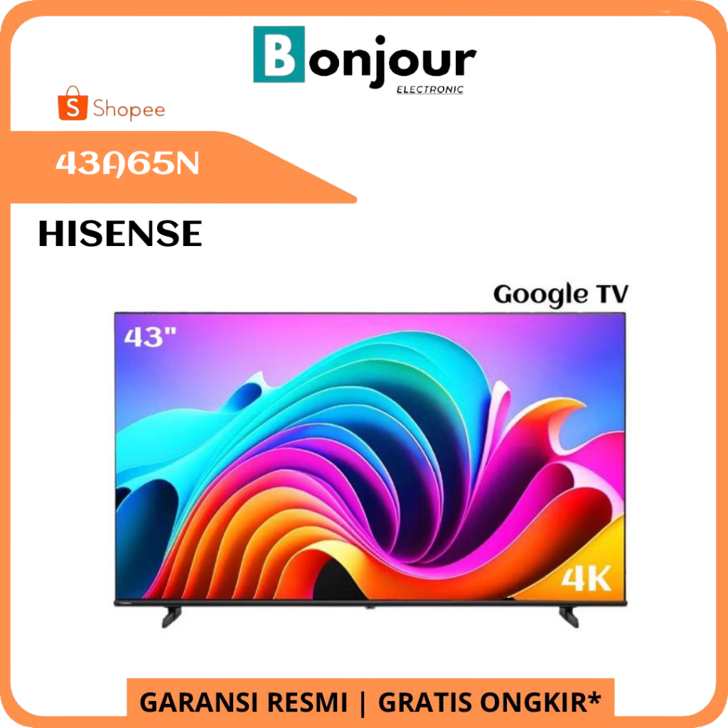 LED TV 4K Hisense 43 Inch 43A65N Google TV Hisense 43A65N Pengganti 43A6500K