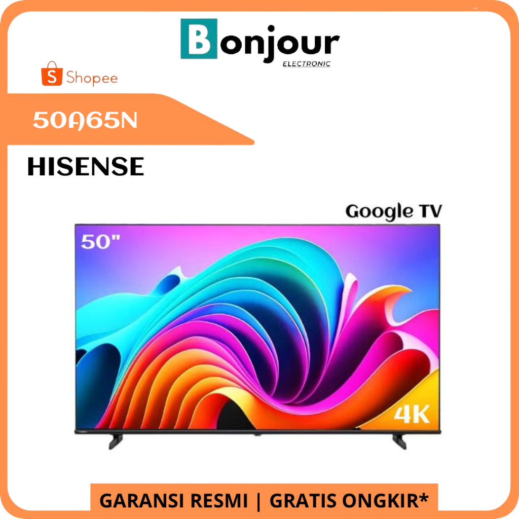 LED TV 4K Hisense 50 Inch 50A65N Google TV Hisense 50A65N Pengganti 50A6500K
