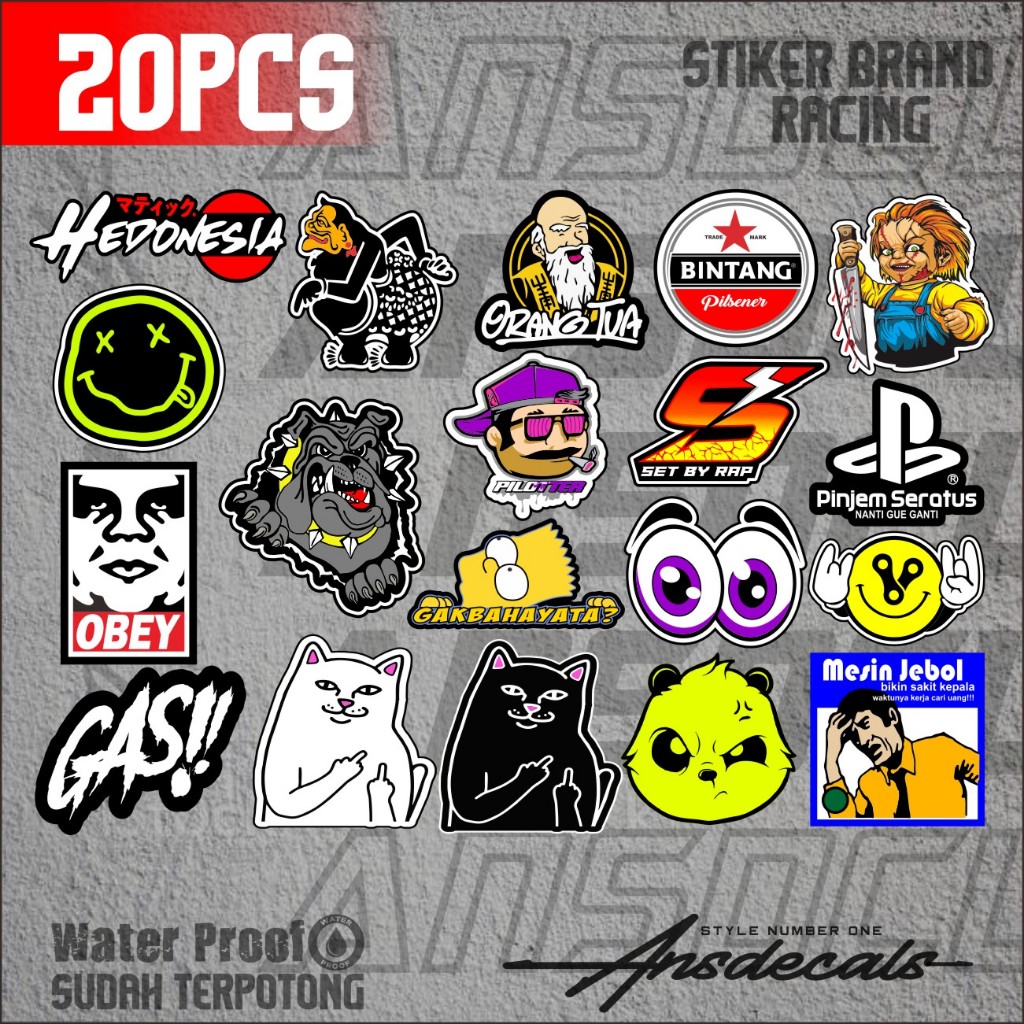 

Sticker Logo Viral Lucu Keren Tahan Air Panas Stiker Logo Custom Keren