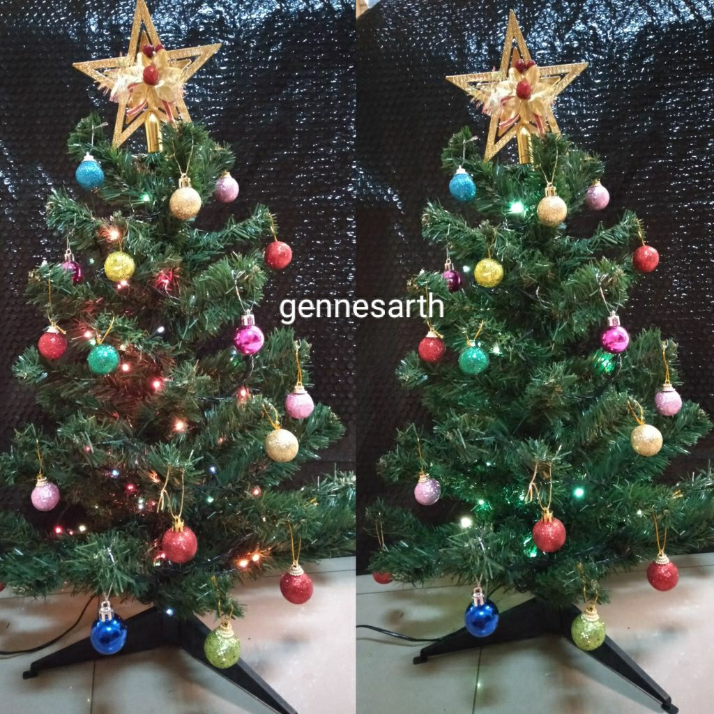 Pohon Natal PVC 60cm/Pohon Natal lengkap Aksesoris/Pohon Natal Meja/Pohon Lucu Unik