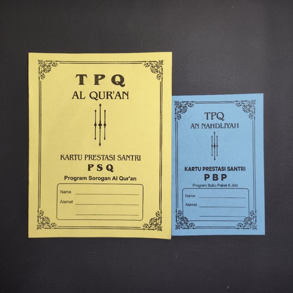 

Kartu Prestasi Santri | Buku Prestasi Santri | Kartu Syahriyah Santri