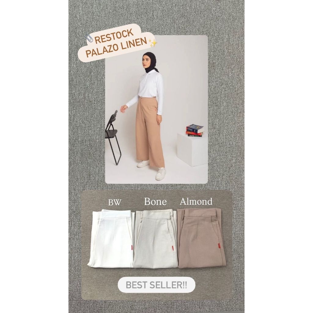 Palazzo linen dauky - celana dauky