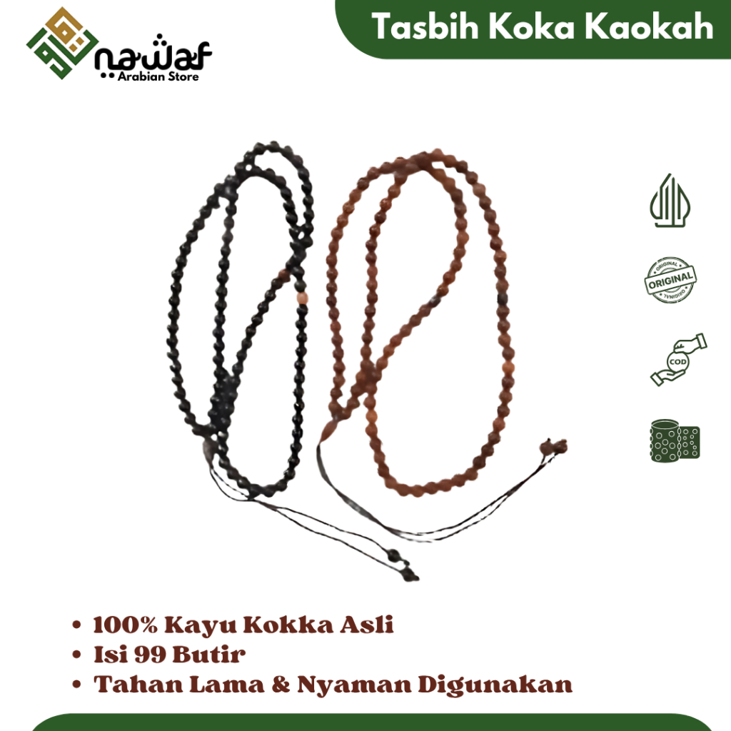 Tasbih Kaoka Kokka Koka kaokah Kaukah Asli 99 BUTIR