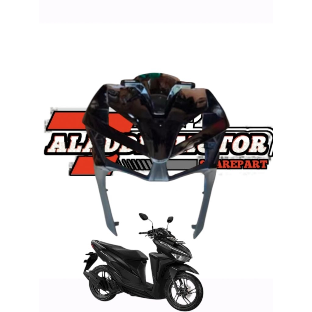 Cover body halus tameng depan honda vario 125/150 led new hitam 2018-2023