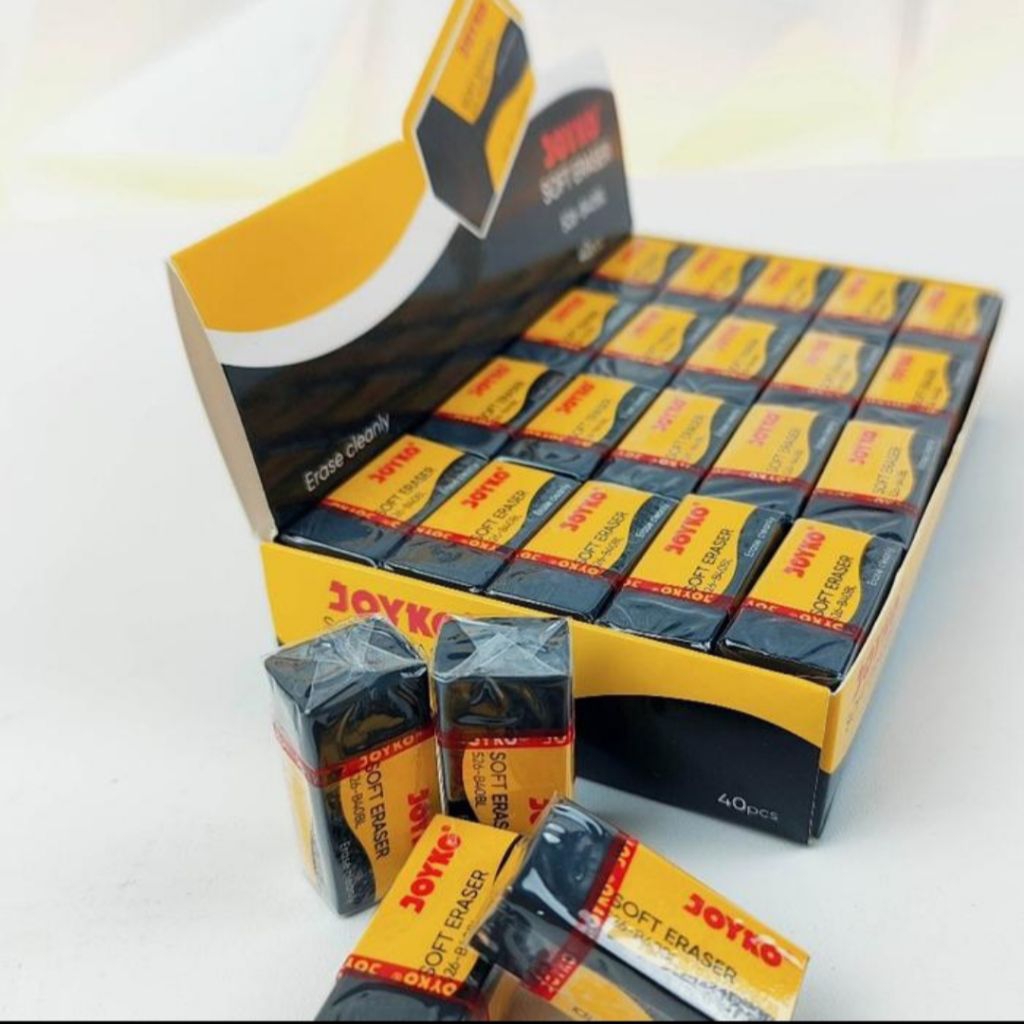 

Box (40PC) Eraser/ Soft Eraser/ Penghapus/ Setip Joyko B40 Black and White