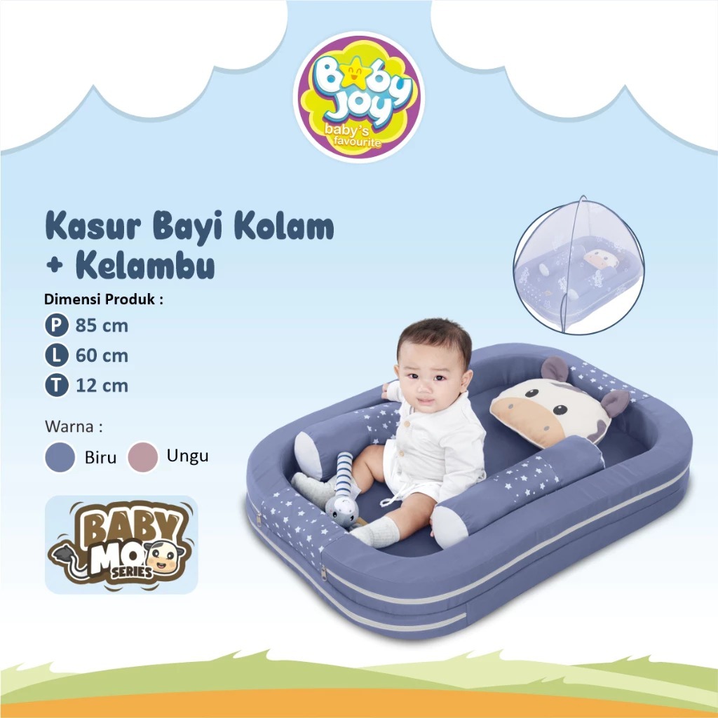 BABY JOY Kasur Bayi Kolam + Kelambu Baby Moo Series BJK4026 / Kasur Bayi