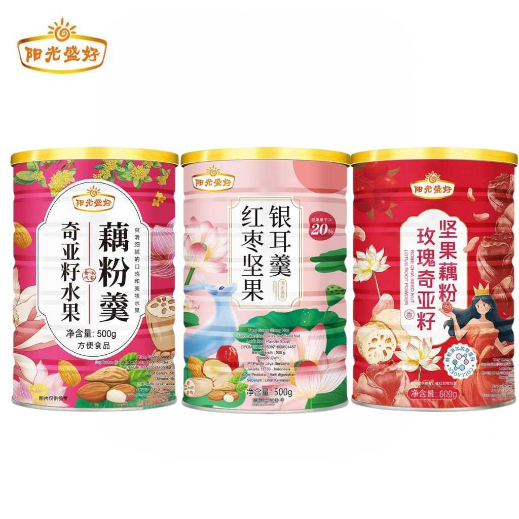 

[HEMAT]YANG GUANG SHEN HAO Paket Bundling 3 Rasa Oufen Lotus Powder Bubuk Akar Teratai Original BPOM RI-Lotus Buah-Rose Colagen-Kurma Merah